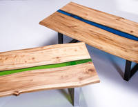 Green and Blue River Tables Made Using GlassCast 50 Epoxy Resin Thumbnail